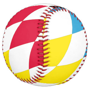 Black Red Yellow Blue Bavaria Diamond Flag Pattern Softball