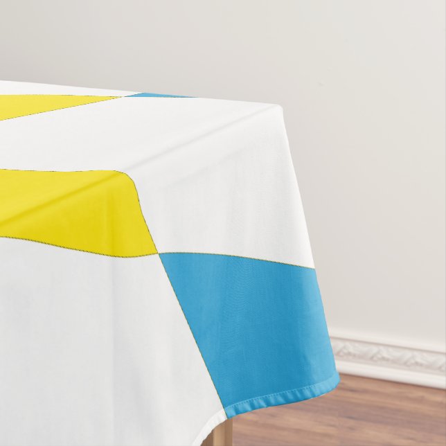 Black Red Yellow Blue Bavaria Diamond Flag Pattern Tablecloth (In Situ)