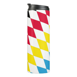 Black Red Yellow Blue Bavaria Diamond Flag Pattern Thermal Tumbler