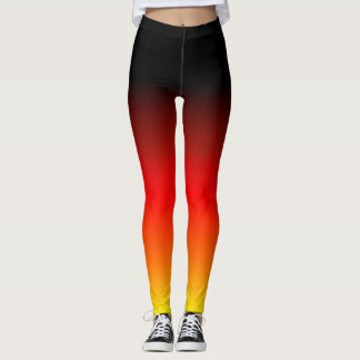 Black Red Yellow gradient Leggings