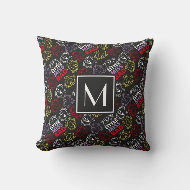 Black, Red & Yellow Pattern | Monogram Cushion (Front)