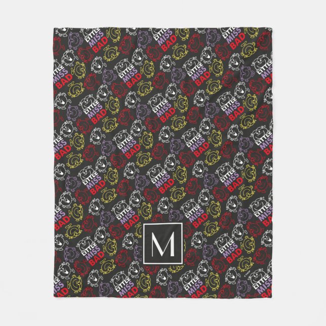 Black, Red & Yellow Pattern | Monogram Fleece Blanket (Front)