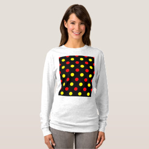 Black  Red Yellow Polka Dots Design  T-Shirt