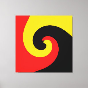 Black Red Yellow Retro Painting Abstract Art Canvas Print
