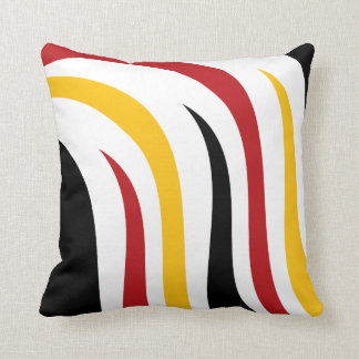 Black Red Yellow Stripes Cushion