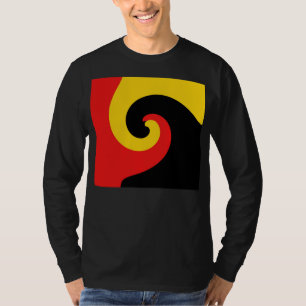 Black Red Yellow Swirl Retro Painting Abstract Art T-Shirt