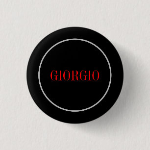 Black Red Your Name Minimalist Personal Modern 3 Cm Round Badge