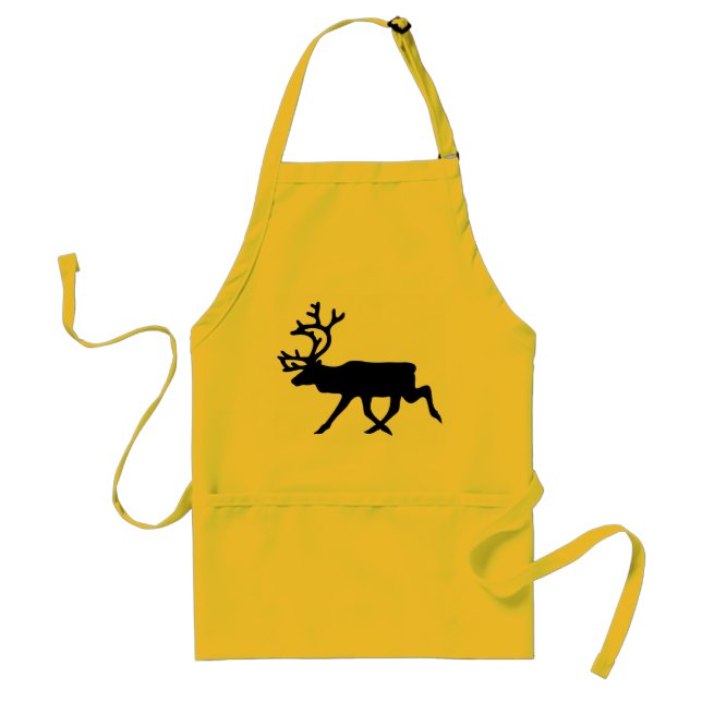 Black Reindeer / Caribou Silhouette Standard Apron (Front)