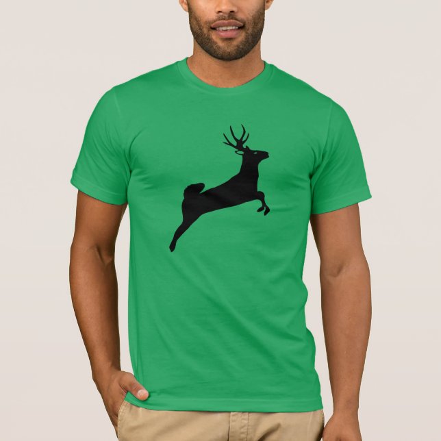 Black Reindeer Silhouette T-Shirt (Front)