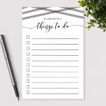 Black Relax Script Things To Do List Post-it Notes<br><div class="desc">Stylish modern To Do List Post-it® Notes pad featuring the words "things to do" in a black relax cursive script and dark grey overlapping lines with checkboxes and lines in black against a white background. Also available in blue, pink and mint which you can see here https://www.zazzle.com/collections/write_on_it-119645273682102876 Personalise by replacing...</div>