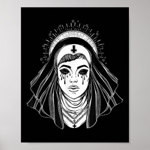 Black Religion Goth Sister - Evil Goth Cross Tatto Poster