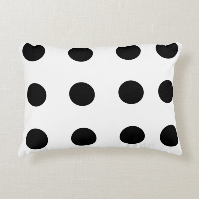 Black Repetitive Dots Decorative Cushion (Front)