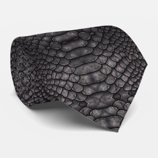 Black Reptile  Print neck tie