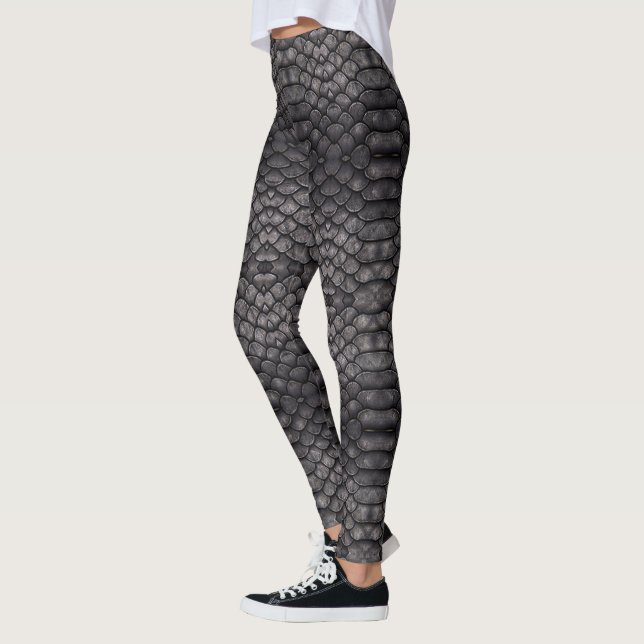 Black Reptile Skin Design on a Leggings (Left)