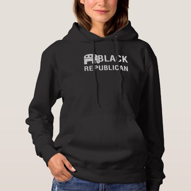 Black Republican Make America Great Political Part Hoodie (Front)