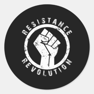 Black Resistance Revolution Fist Resist Corruption Classic Round Sticker