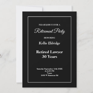 Black Retirement Party Invitation
