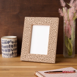 Black Retro Geometric Pattern Etched Frames