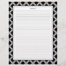 Black Retro Star Additional Recipe Pages