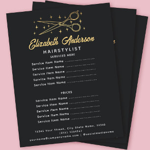 Black Retro Typography Hairstylist Flyer