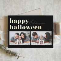 Black Retro Typography Happy Halloween Two Photo