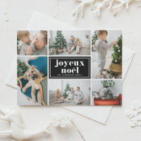 Black Retro Typography Joyeux Noël Photo Collage