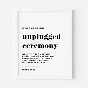 Black Retro Typography Unplugged Ceremony Poster