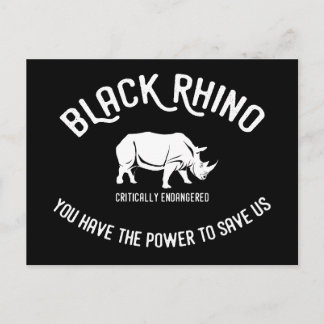 Black rhino animal protection postcards