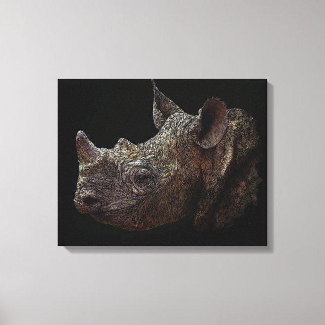 Black Rhino Canvas Print (Front)