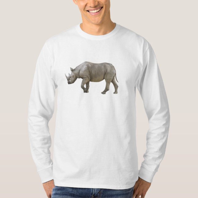 Black Rhino Long T-Shirt (Front)
