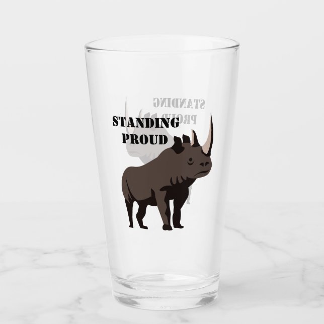 Black Rhino Standing Proud Glass (Front)