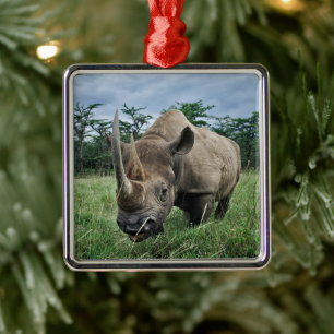Black Rhinoceros Kenya Metal Tree Decoration