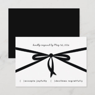 BLACK RIBBON & BOW RSVP CARD