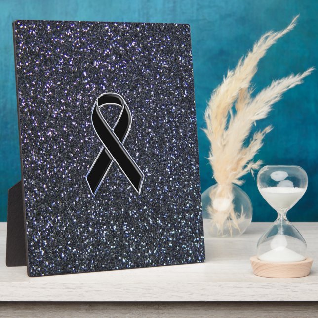 Black Ribbon Decor Plaque (Side)