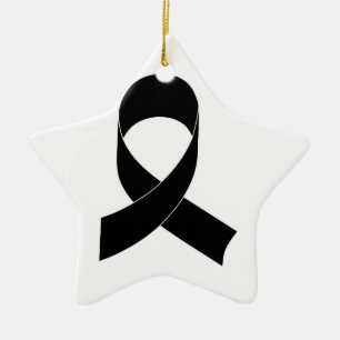 Black Ribbon Drawing Ceramic Tree Decoration