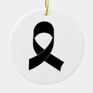 Black Ribbon Drawing Ceramic Tree Decoration