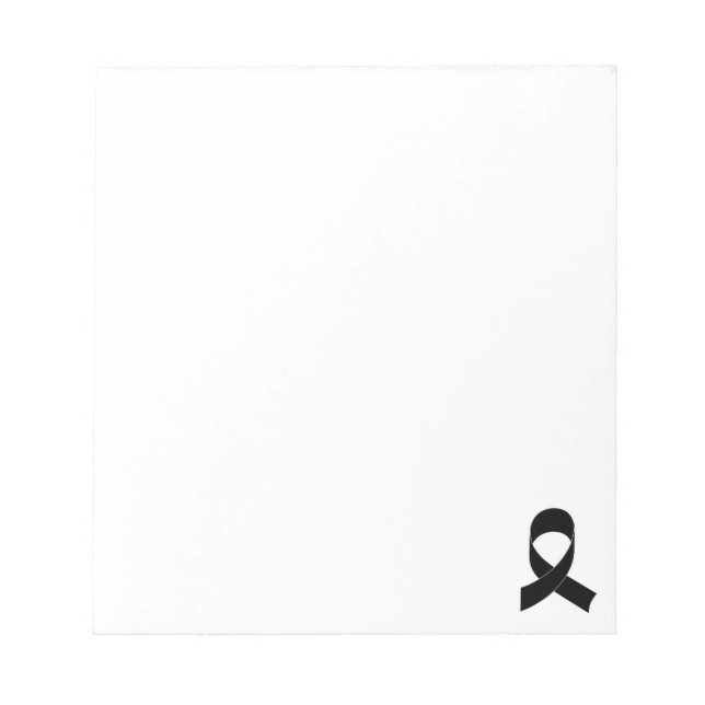 Black Ribbon Drawing Custom Notepad (Front)