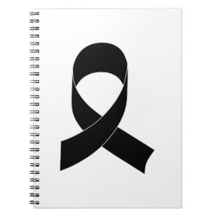Black Ribbon Drawing Spiral Notebook