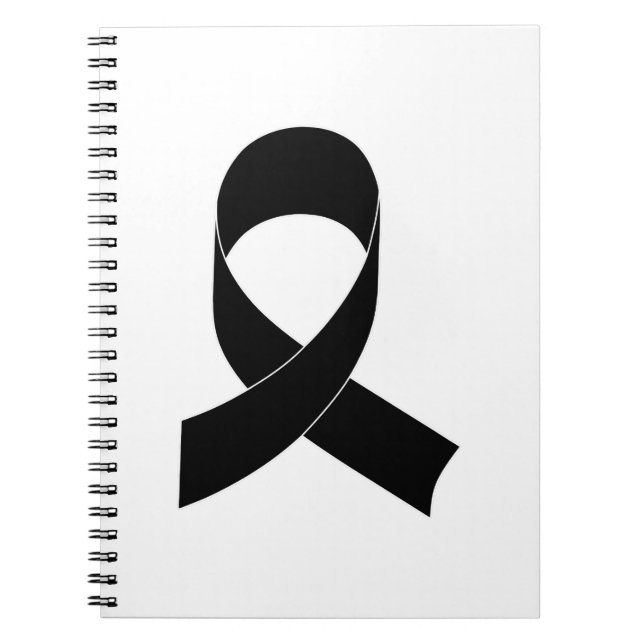 Black Ribbon Drawing Spiral Notebook (Front)