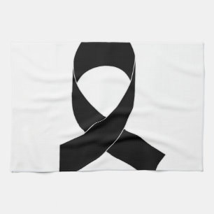 Black Ribbon Drawing Tea Towel