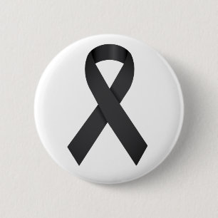 Black Ribbon Mourning 6 Cm Round Badge