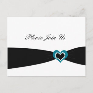 Black Ribbon Party Invitation Postcard
