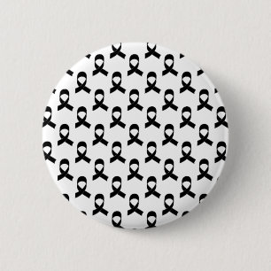 Black Ribbon Pattern 6 Cm Round Badge