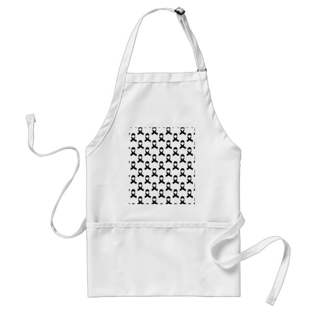 Black Ribbon Pattern Standard Apron (Front)