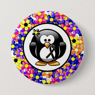 Black Ribbon Penguin 7.5 Cm Round Badge