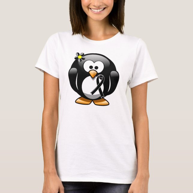 Black Ribbon Penguin T-Shirt (Front)