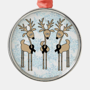 Black Ribbon Reindeer Metal Tree Decoration