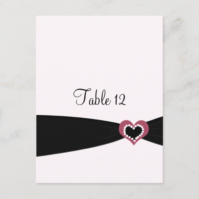 Black Ribbon Table Seating Card (Front)