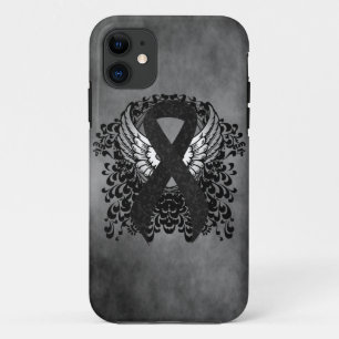Black Ribbon with Wings Case-Mate iPhone Case