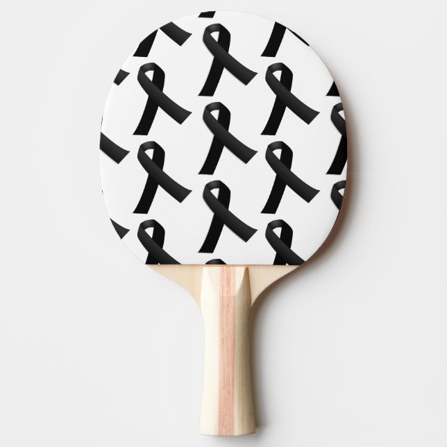 Black Ribbons Ping Pong Paddle (Front)